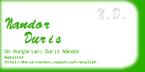 nandor duris business card